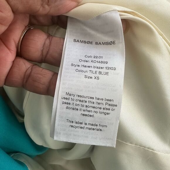 Samsoe Samsoe Oversized Aqua Blazer XS - Picture 7 of 8